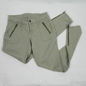 Old Navy Rockstars Womens Slim Fit Pants w/ Hem Zipper Khaki Size 2